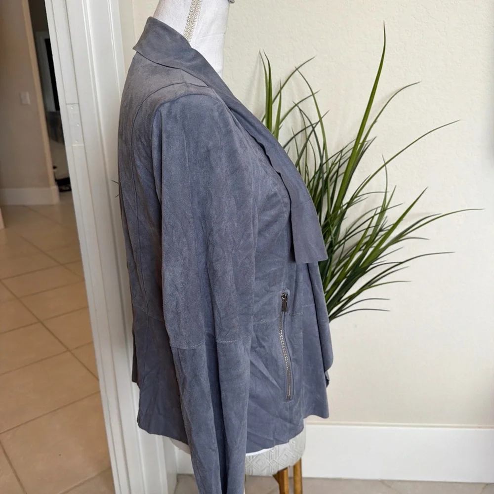 Bagatelle Draped Blue Women's Blazer - Picture 6 of 10